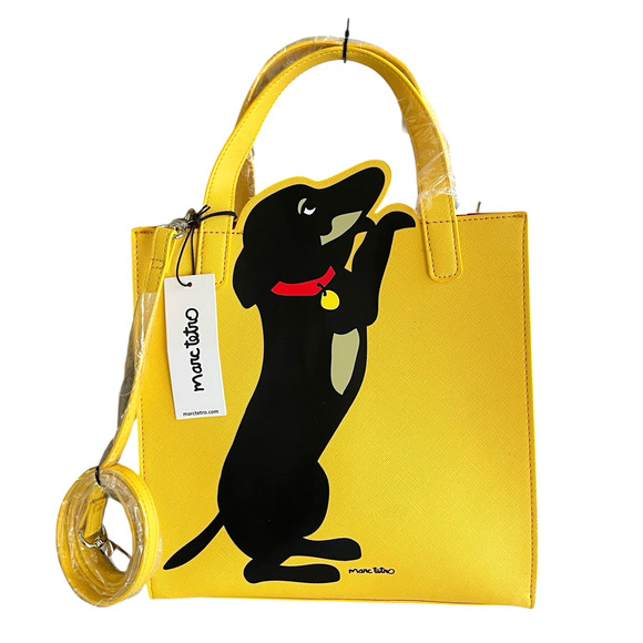 Marc Tetro Handbags - MARC TETRO Dachshund Yellow Mini Lunch Tote Shoulder Handbag Dog Lover Purse NWT